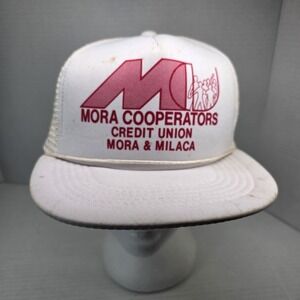 Mora Cooperators Credit Union Trucker Hat White Snapback Mesh Cap